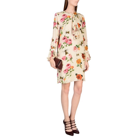 Gucci Roses and Bees Silk Shift Dress - Picture 4 of 15